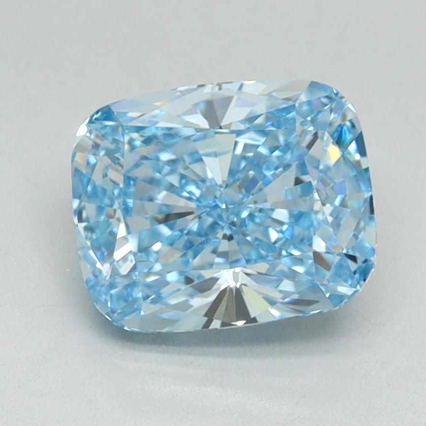 2.00 Ct. Fancy Vivid Blue Cushion Lab Grown Diamond