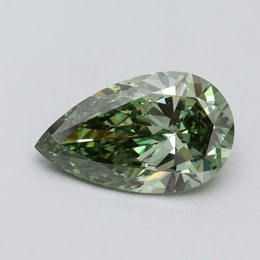 2.00 Ct. Fancy Vivid Green Pear Lab Grown Diamond