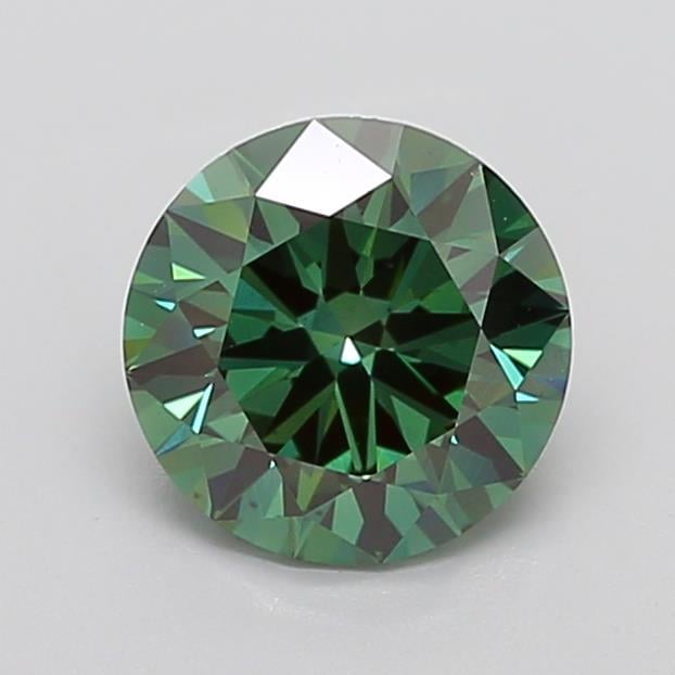 2.57 Ct. Fancy Vivid  Green Round Lab Grown Diamond