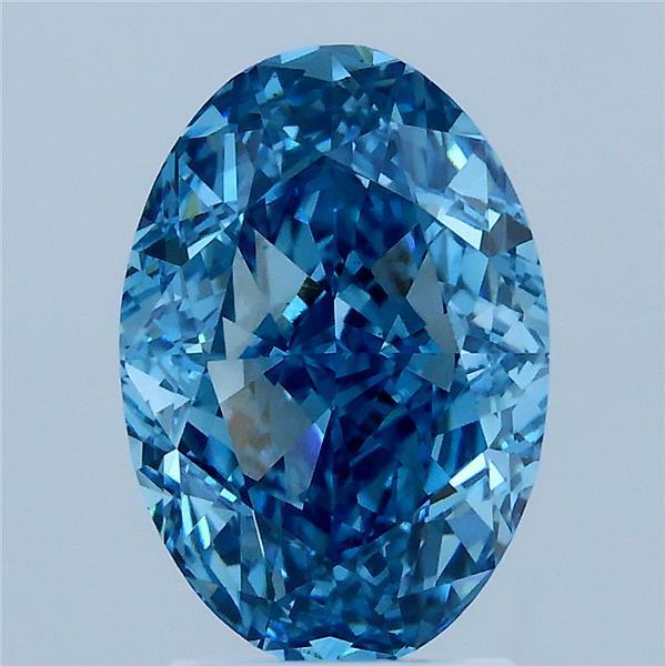 3.05 Ct. Fancy Vivid Blue Oval Lab Grown Diamond