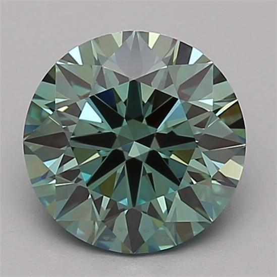 1.54 Ct. Fancy Vivid Green Round Lab Grown Diamond