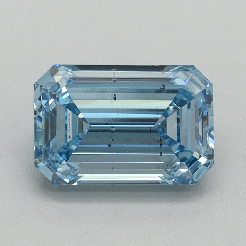 1.58 Ct. Fancy Vivid Blue Emerald Lab Grown Diamond