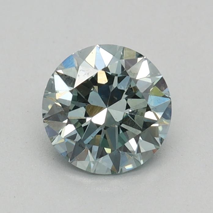 0.35 Ct. Fancy Intense Bluish Green Round Lab Grown Diamond