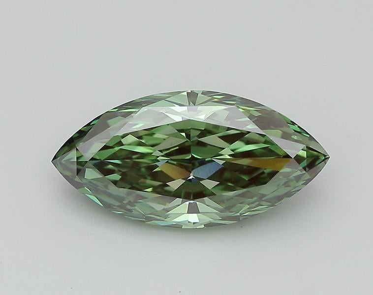 5.89 Ct. Fancy Vivid Green Marquise Lab Grown Diamond
