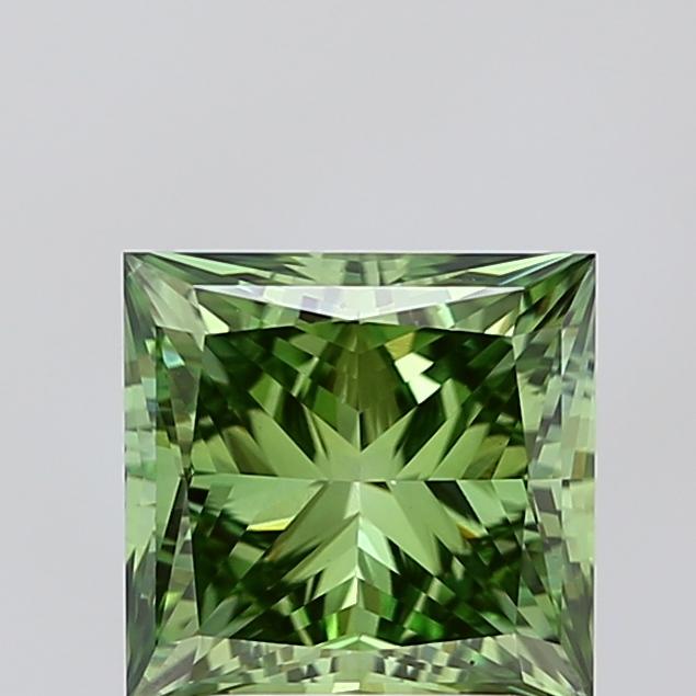 2.69 Ct. Fancy Vivid Green Princess Lab Grown Diamond