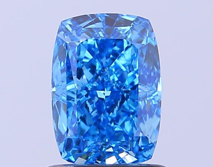 1.25 Ct. Fancy Vivid Blue Cushion Lab Grown Diamond