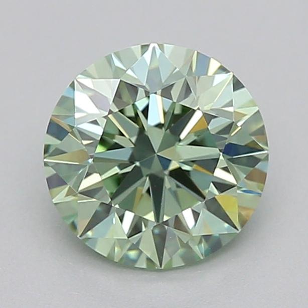 0.58 Ct. Fancy Vivid  Green Round Lab Grown Diamond