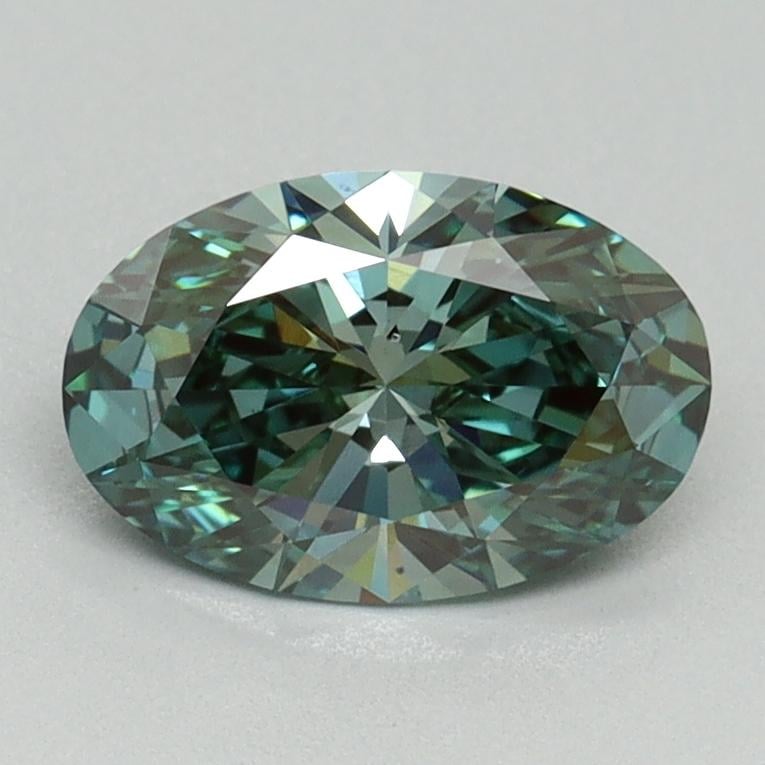 1.08 Ct. Fancy Vivid Green Oval Lab Grown Diamond