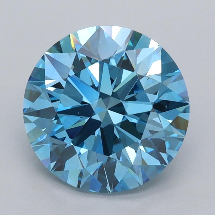 2.55 Ct. Fancy Vivid  Blue Round Lab Grown Diamond