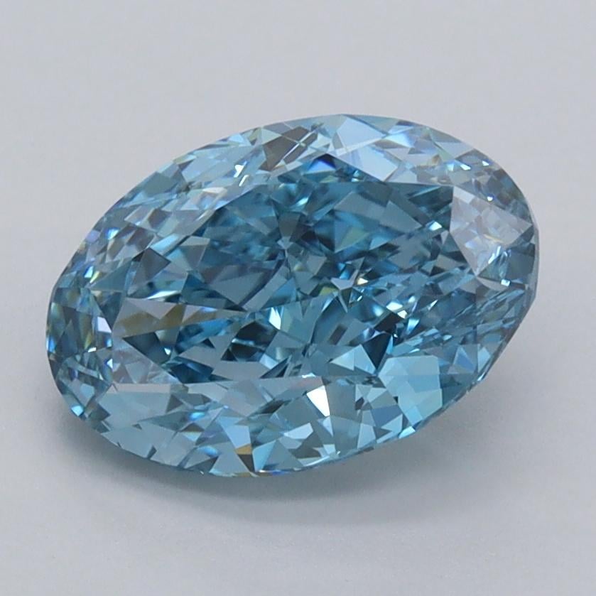 2.14 Ct. Fancy Vivid  Blue Oval Lab Grown Diamond