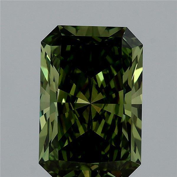 3.10 Ct. Fancy Vivid  Green Radiant Lab Grown Diamond