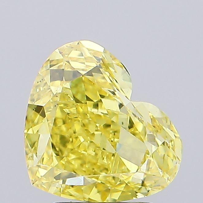 3.05 Ct. Fancy Intense Yellow Heart Lab Grown Diamond