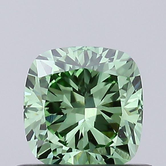 0.54 Ct. Fancy Vivid Green Cushion Lab Grown Diamond