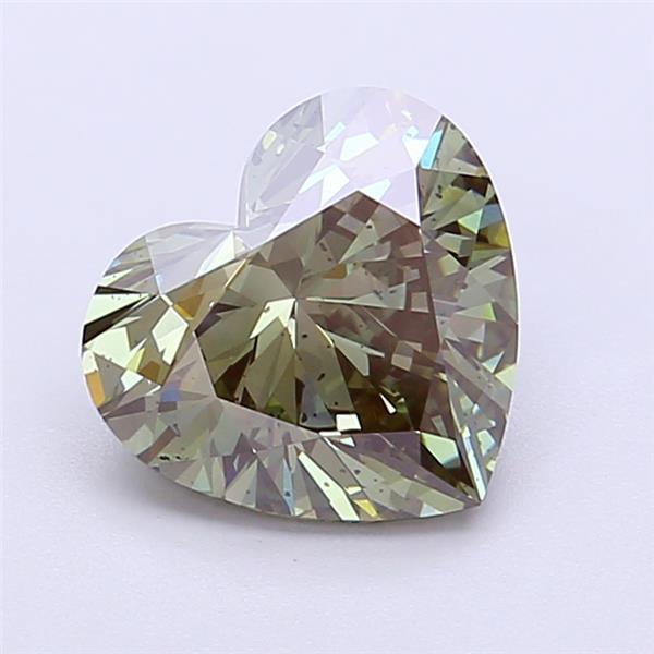 2.03 Ct. Fancy Vivid Green Heart Lab Grown Diamond