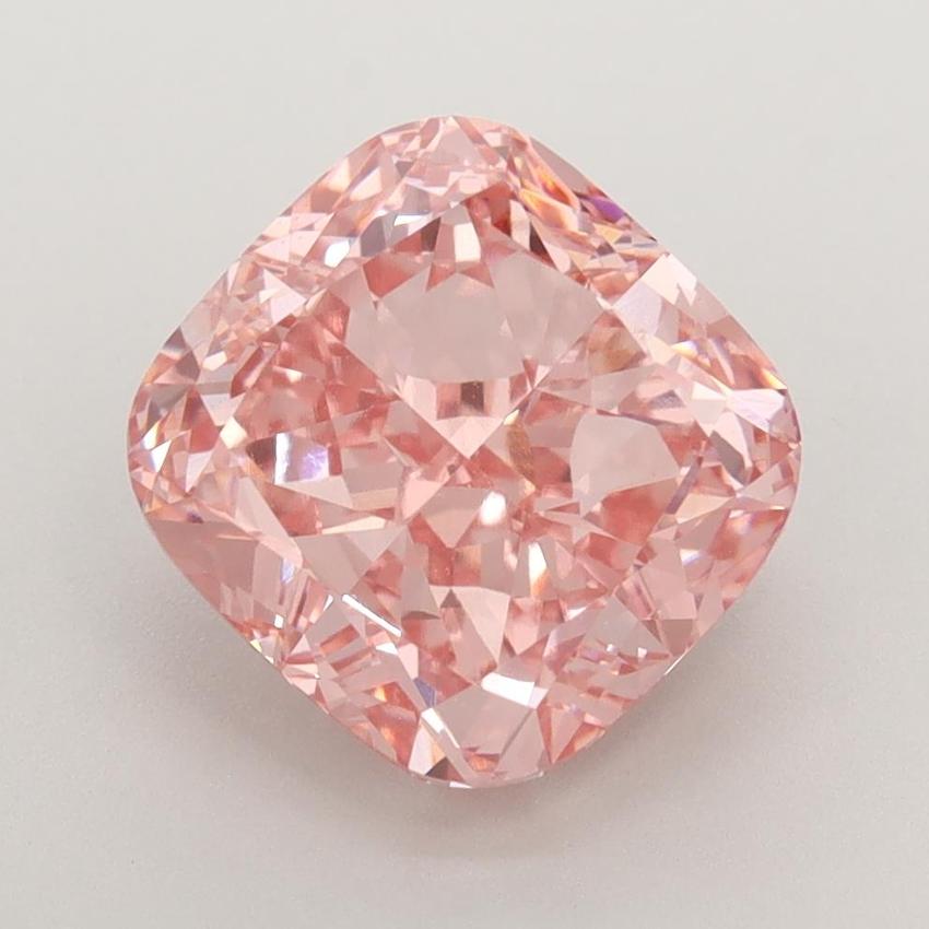 4.21 Ct. Fancy Vivid Pink Cushion Lab Grown Diamond