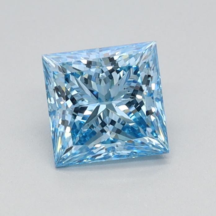 0.59 Ct. Fancy Vivid Blue Princess Lab Grown Diamond