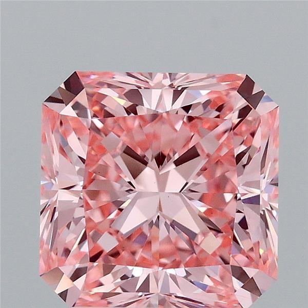 3.08 Ct. Fancy Vivid Pink Radiant Lab Grown Diamond
