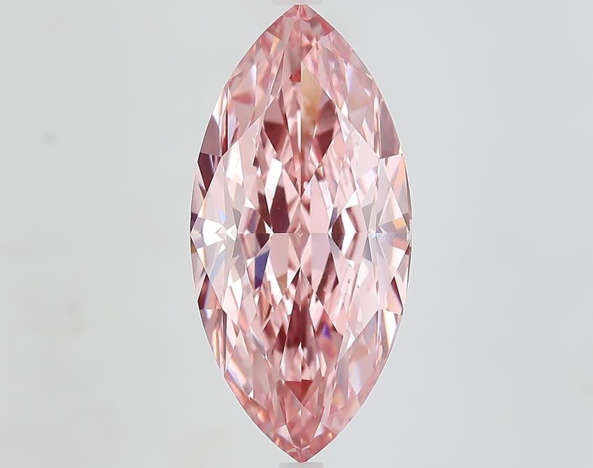 7.23 Ct. Fancy Vivid Pink Marquise Lab Grown Diamond