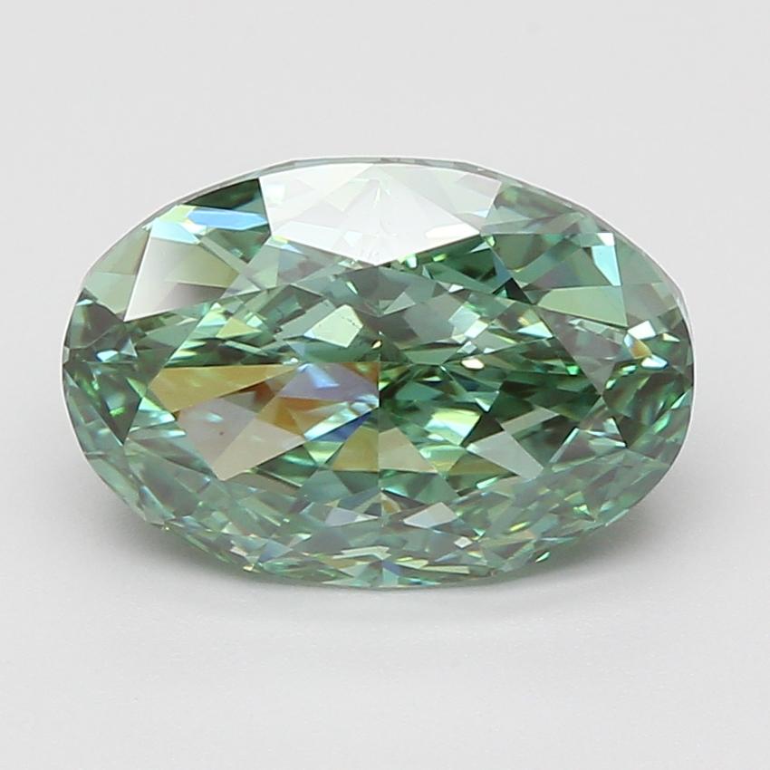 5.06 Ct. Fancy Vivid Green Oval Lab Grown Diamond