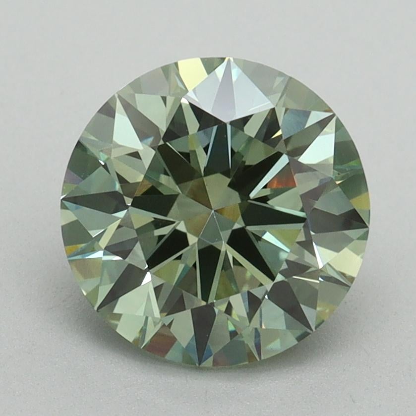 2.19 Ct. Fancy Vivid Green Round Lab Grown Diamond