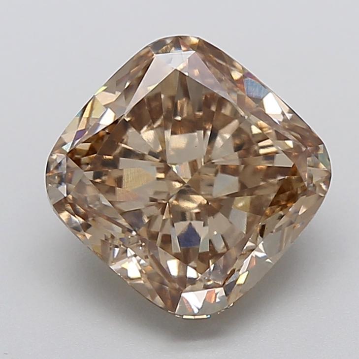 3.88 Ct. Fancy Light  Brown Cushion Lab Grown Diamond