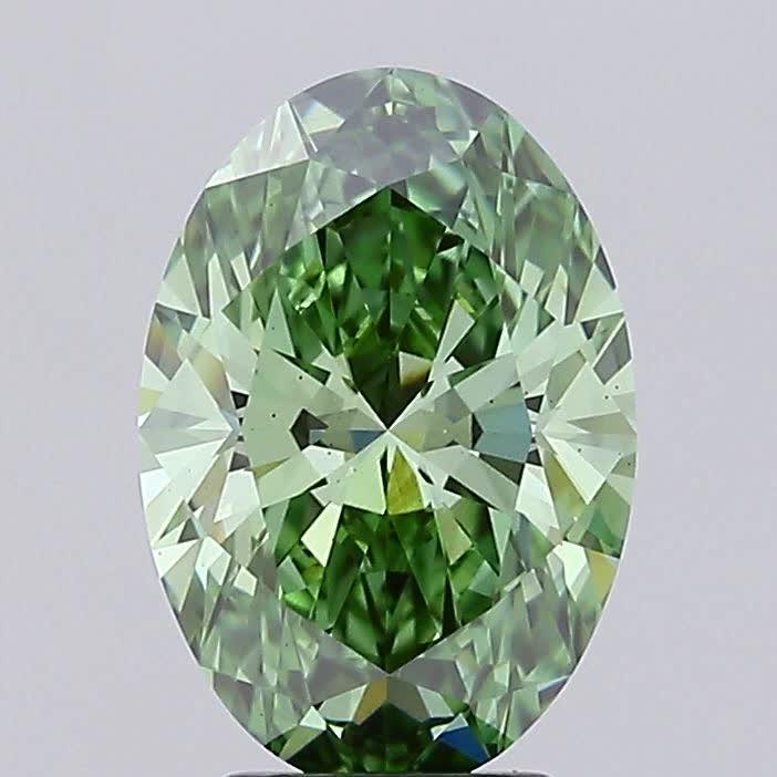 3.16 Ct. Fancy Vivid Green Oval Lab Grown Diamond