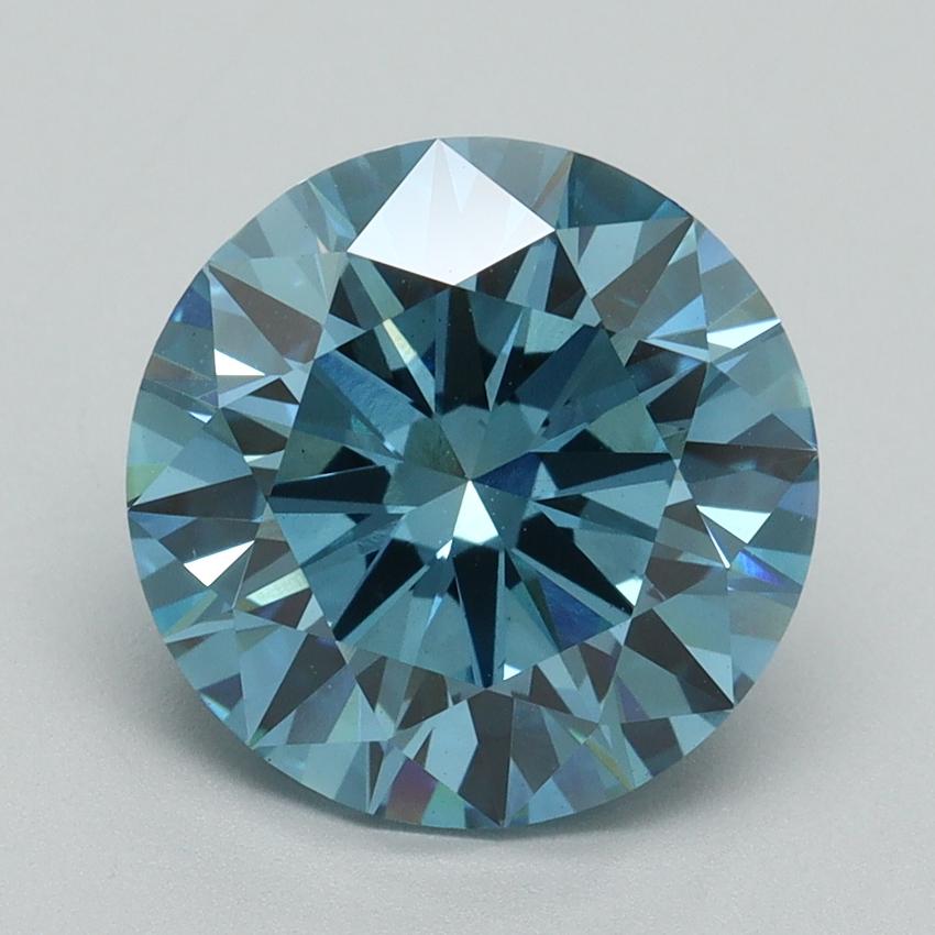 4.01 Ct. Fancy Vivid Blue Round Lab Grown Diamond