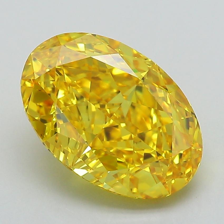 3.59 Ct. Fancy Vivid Yellow Oval Lab Grown Diamond