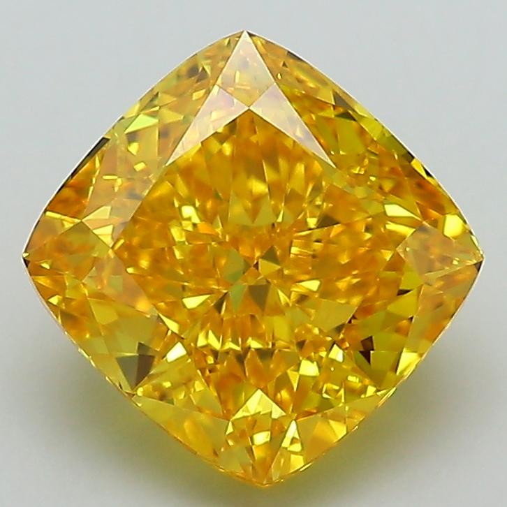 2.80 Ct. Fancy Vivid Yellow Cushion Lab Grown Diamond
