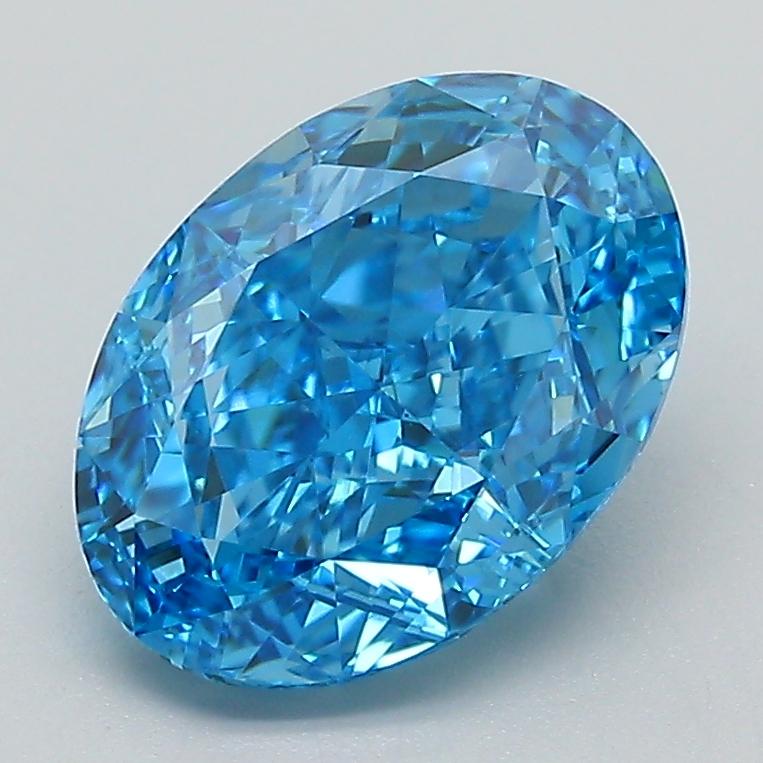 2.51 Ct. Fancy Vivid Blue Oval Lab Grown Diamond