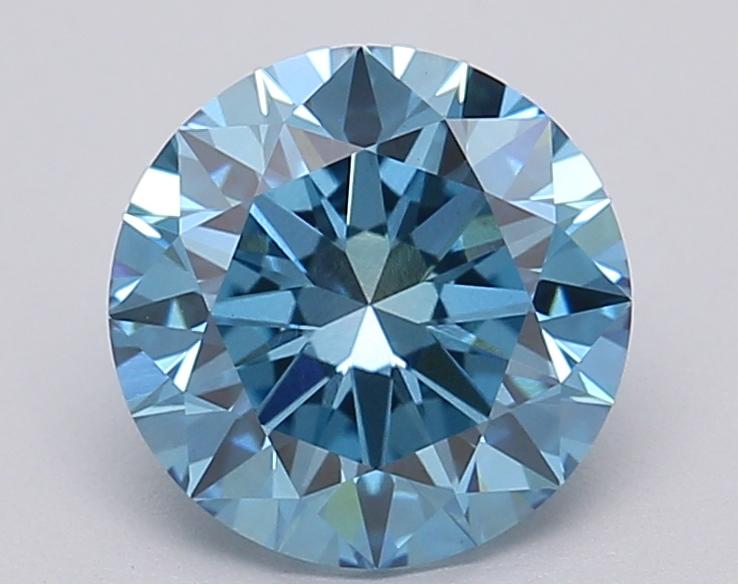 1.52 Ct. Fancy Vivid Blue Round Lab Grown Diamond