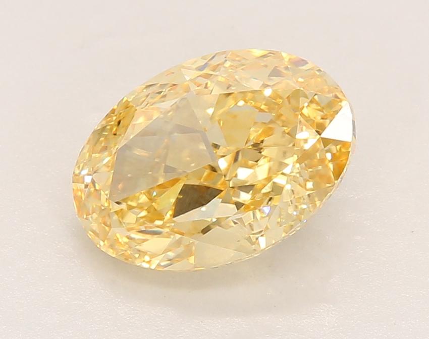 3.65 Ct. Fancy Vivid Yellow Oval Lab Grown Diamond