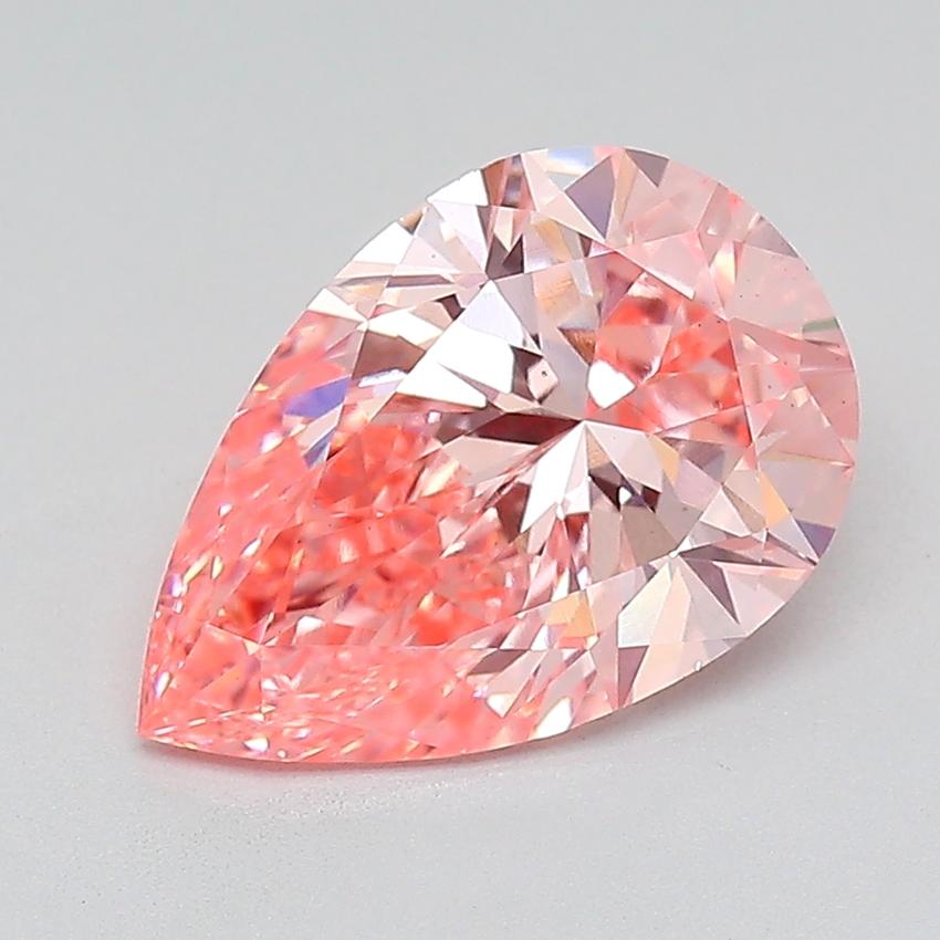 3.03 Ct. Fancy Vivid  Pink Pear Lab Grown Diamond