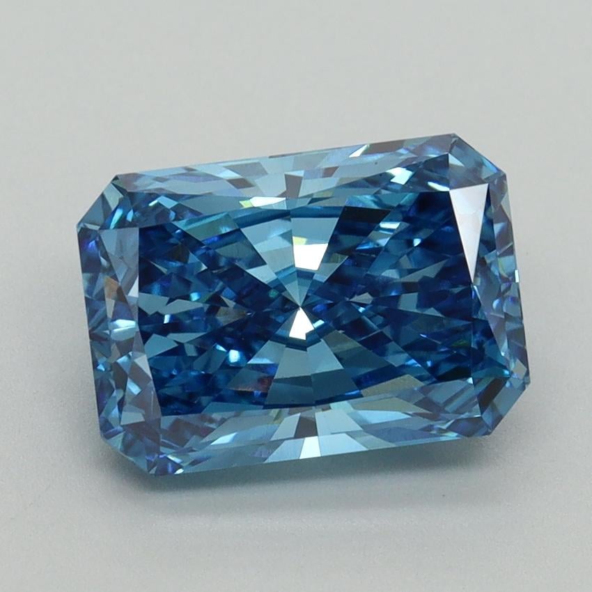 3.09 Ct. Fancy Vivid Blue Radiant Lab Grown Diamond