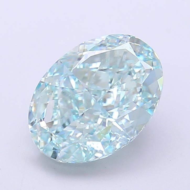 2.80 Ct. Fancy Vivid  Green Oval Lab Grown Diamond