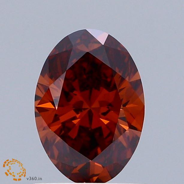 1.00 Ct. Fancy Vivid  Orange Oval Lab Grown Diamond