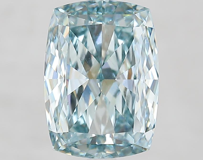 5.05 Ct. Fancy Intense Bluish Green Cushion Lab Grown Diamond