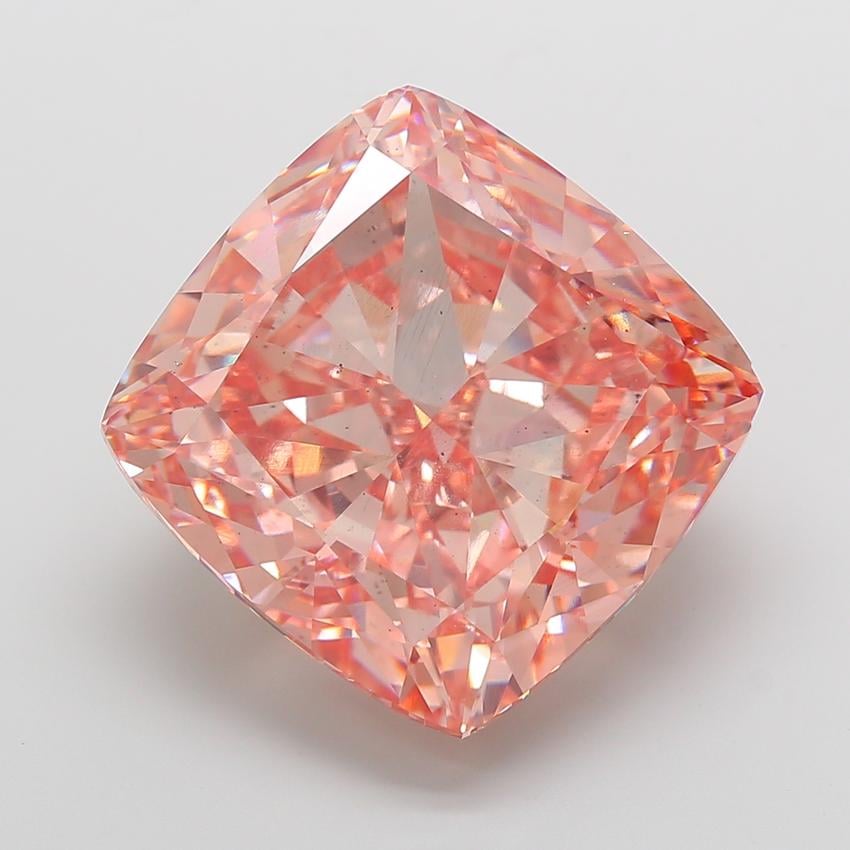 57.00 Ct. Fancy Intense Pink Cushion Lab Grown Diamond