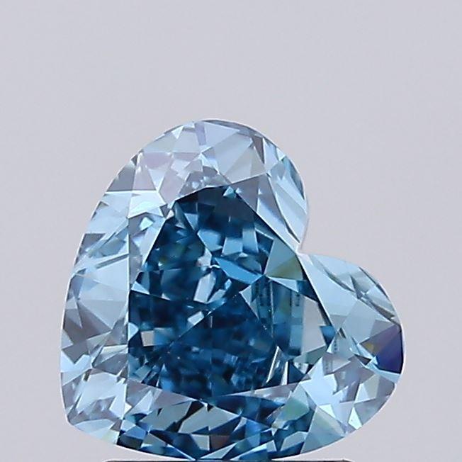 1.73 Ct. Fancy Vivid Blue Heart Lab Grown Diamond