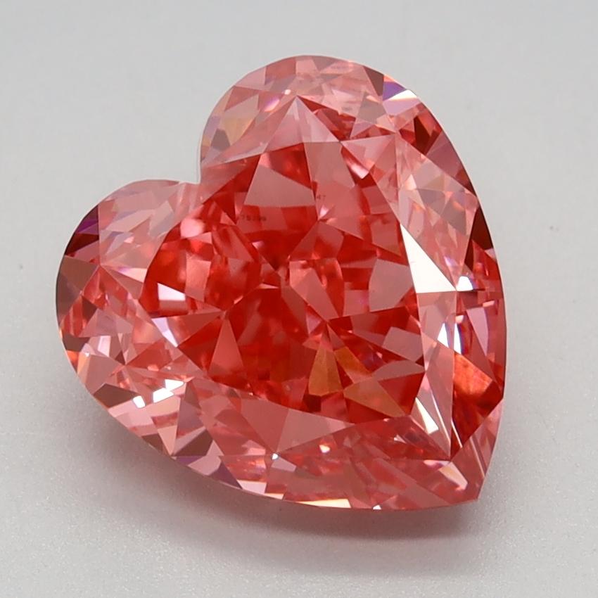 3.05 Ct. Fancy Vivid Pink Heart Lab Grown Diamond