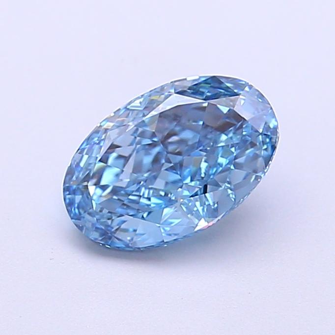 1.12 Ct. Fancy Vivid  Blue Oval Lab Grown Diamond