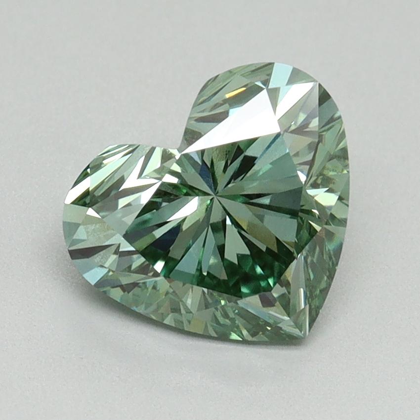 1.72 Ct. Fancy Vivid Pacific Green Heart Lab Grown Diamond