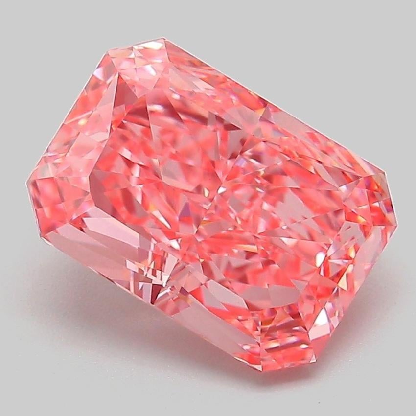 3.07 Ct. Fancy Vivid Pink Radiant Lab Grown Diamond