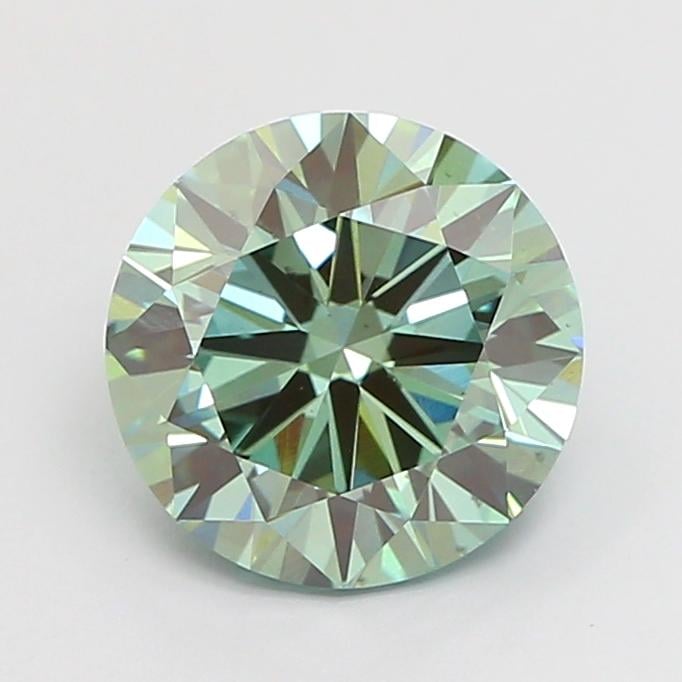 2.00 Ct. Fancy Vivid  Green Round Lab Grown Diamond