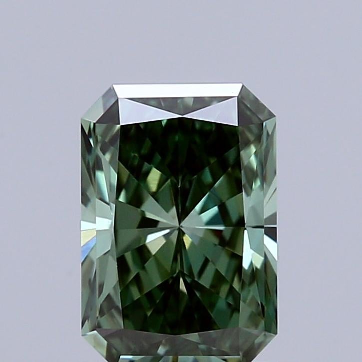 0.99 Ct. Fancy Vivid  Green Radiant Lab Grown Diamond