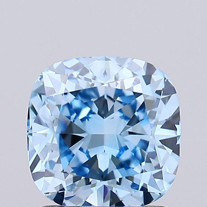 1.50 Ct. Fancy Vivid  Blue Cushion Lab Grown Diamond
