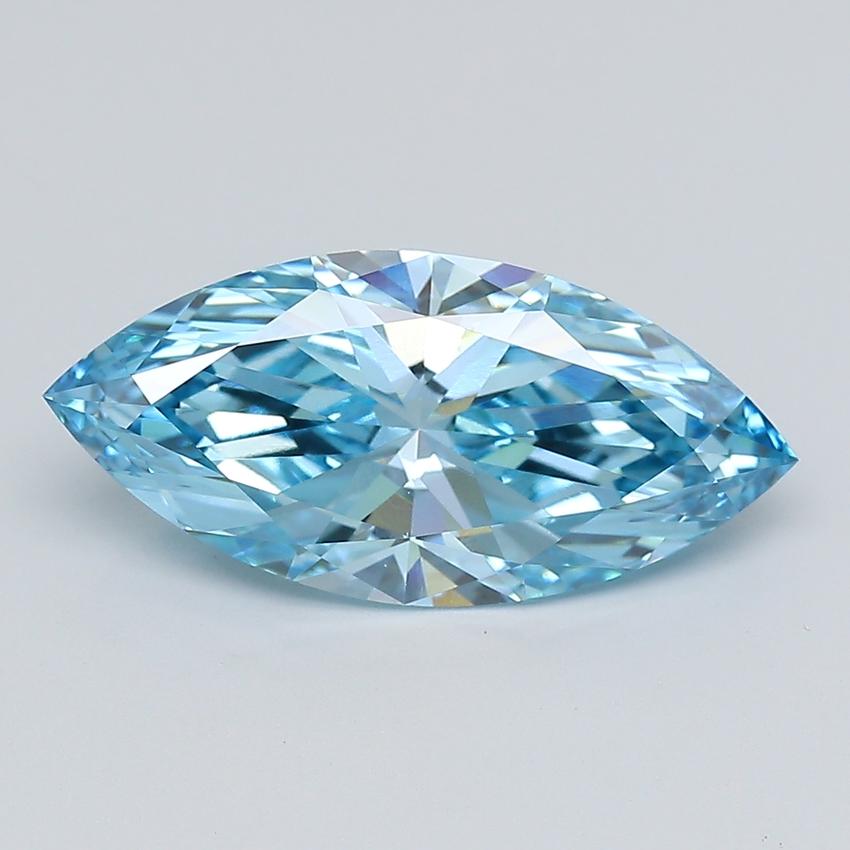 4.00 Ct. Fancy Vivid  Blue Marquise Lab Grown Diamond