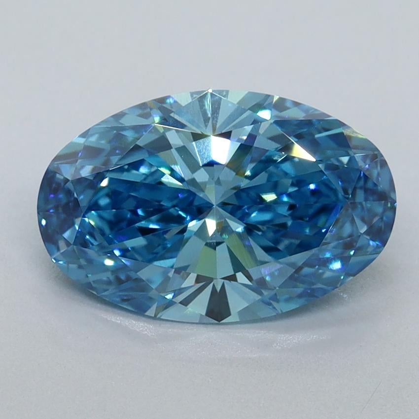 2.24 Ct. Fancy Vivid Malibu Blue Oval Lab Grown Diamond