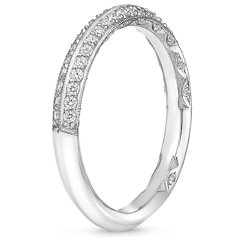18K White Gold Tacori Sculpted Crescent Knife Edge Diamond Ring (1/3 ct. tw.), large side view