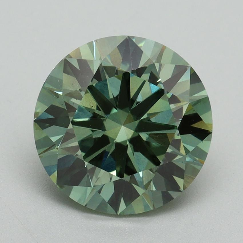 3.18 Ct. Fancy Vivid Green Round Lab Grown Diamond